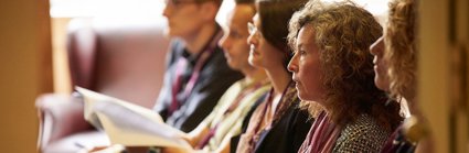 Conference delegates listening to a presentation