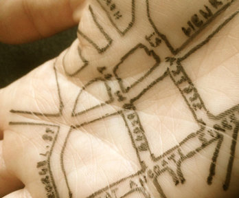 Street map drawn onto skin, Hand Drawn Histories