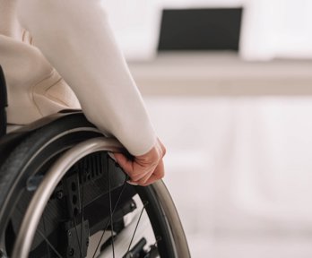 A person using a wheelchair